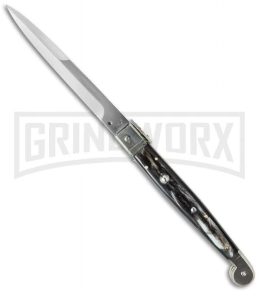 A.G.A. Campolin 12" Brazilian Horn Sicilian Picklock Automatic Knife - Bayonet -AKC Knife Shop 12in aga sicilian braz pic cm large