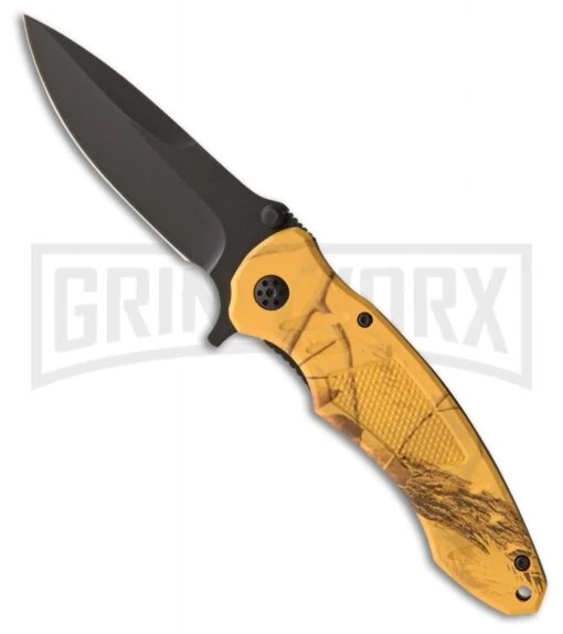 ABKT Renegade RealTree Blaze Orange Liner Lock Knife - Black Plain -AKC Knife Shop ABKT Renegade RealTree Blaze Orange black BHQ 38110 er large