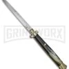 A.G.A. Campolin 18" Brazilian Horn/Brass Italian Stiletto Auto Knife - Bayonet -AKC Knife Shop AGA Campolin 18in Stiletto Bayo Brazilian Horn Brass BP 19243 jr large