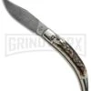 AGA Campolin Diana Stag Horn Lever Lock Automatic Knife - Damascus -AKC Knife Shop AGA Campolin Diana LL Damascus Stag Horn BHQ 67441 jr large