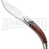 AGA Campolin Diana Santos Wood Lever Lock Automatic Knife - Satin Plain -AKC Knife Shop AGA Campolin Diana Lever Lock Automatic Knife Santos Wood 3.75 Satin BHQ 120336 LS large