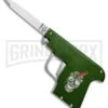 AGA Campolin Green Automatic Gun Knife - Satin Plain -AKC Knife Shop AGA Campolin Gun Knife Auto Green Satin CEM PIS GREEN GX 33939 jr large