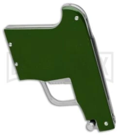 AGA Campolin Green Automatic Gun Knife - Satin Plain -AKC Knife Shop AGA Campolin Gun Knife Auto Green Satin CEM PIS GREEN GX 33939 jr side large