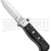 AGA Campolin Piccolo Ebony Italian Automatic Knife - Satin Plain -AKC Knife Shop AGA Campolin Piccolo Italian Stiletto Auto Ebony Satin BHQ 92722 jr large