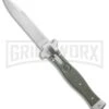 AGA Campolin Zero OD Green G-10 Leverlock Automatic Knife - Bayonet Satin Plain -AKC Knife Shop AGA Campolin Zero G 10 Green AGA01V SB BP 20047 jr large