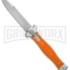 AGA Campolin Zero Orange G-10 Leverlock Automatic - Bayonet Stonewash Plain -AKC Knife Shop AGA Campolin Zero G 10 Orange SW AGA01O SWB BP 20045 jr large