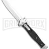 AGA Campolin Zero Smooth Black G-10 Leverlock Auto Knife - Reverse Tanto Plain -AKC Knife Shop AGA Campolin Zero Reverse Tanto LL Black G 10 Satin BHQ 117113 jr large