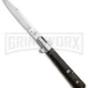 AGA Campolin 11" Frosolone Ebony Stiletto Automatic Knife - Bayonet -AKC Knife Shop AGA Frosolone Ebony Nickel 11in Bayo BP 29294 jr large