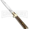 AGA Campolin 11" Frosolone Stag/Brass Stiletto Automatic Knife - Bayonet -AKC Knife Shop AGA Frosolone Stag Brass 11in Bayo BP 29297 jr large