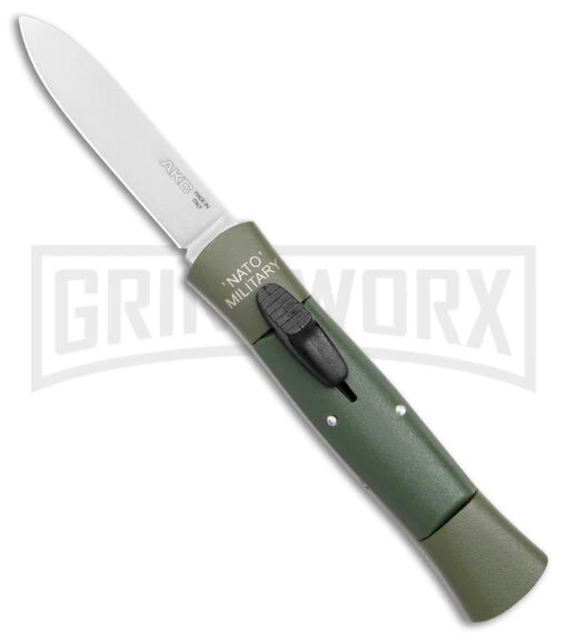 AKC 007 Concord NATO Military OD Green OTF Automatic Knife - Satin Flat -AKC Knife Shop AKC 007 Concord NATO Military OTF Auto OD Green Satin Flat BHQ 173565 jr large