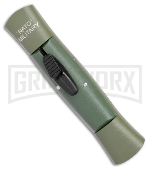 AKC 007 Concord NATO Military OD Green OTF Automatic Knife - Satin Flat -AKC Knife Shop AKC 007 Concord NATO Military OTF Auto OD Green Satin Flat BHQ 173565 jr spine large