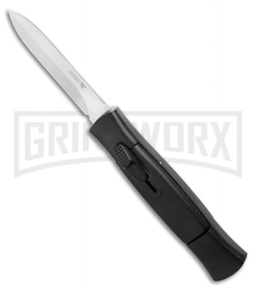 AKC 007 Concord Black OTF Automatic Knife - Dagger Satin -AKC Knife Shop AKC 007 Concord OTF Automatic Dagger Knife Black 3 Satin BHQ 125257 LS 1 large