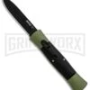 AKC Concord Green/Black OTF Automatic Knife - Flat Black -AKC Knife Shop AKC 007 Concord OTF Green Black Flat GX 30500 jr large