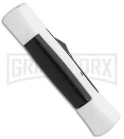 AKC 007 Concord White/Black OTF Automatic Knife - Flat Black -AKC Knife Shop AKC 007 Concord OTF White Black Flat GX 30496 jr side large