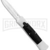 AKC 007 Concord White/Black OTF Automatic Knife - Dagger Satin -AKC Knife Shop AKC 007 Concord OTF White Satin Dagger GX 30495 jr large