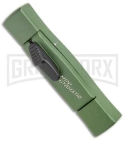 AKC Minion Concord Green OTF Automatic Knife - Spear Point Plain -AKC Knife Shop AKC 007 Mini Concord OTF Auto NATO Green Black BHQ 135713 jr spine large