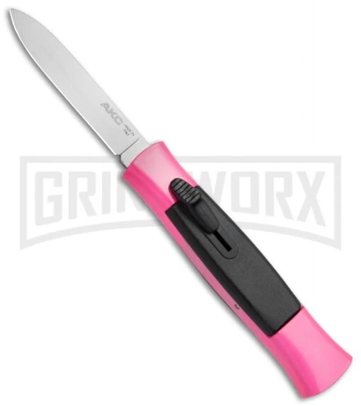 AKC 077 Concord Hot Pink OTF Automatic Knife - Flat Satin Plain -AKC Knife Shop AKC 077 Concord OTF Hot Pink BHQ 72005 jr 2 large