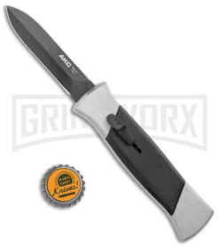 AKC 777 Blackfinger Brushed Aluminum OTF Automatic Knife - Dagger Black Plain -AKC Knife Shop AKC 777 Blackfinger Dagger OTF Auto Brushed Black BHQ 138853 jr bottlecap large