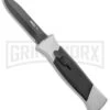 AKC 777 Blackfinger Brushed Aluminum OTF Automatic Knife - Dagger Black Plain -AKC Knife Shop AKC 777 Blackfinger Dagger OTF Auto Brushed Black BHQ 138853 jr large