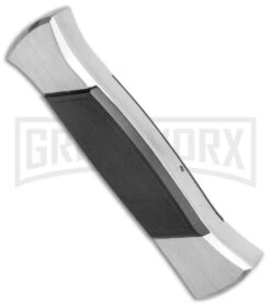 AKC 777 Blackfinger Brushed Aluminum OTF Automatic Knife - Dagger Black Plain -AKC Knife Shop AKC 777 Blackfinger Dagger OTF Auto Brushed Black BHQ 138853 jr side large