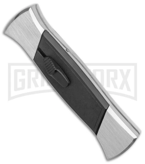 AKC 777 Blackfinger Brushed Aluminum OTF Automatic Knife - Dagger Black Plain -AKC Knife Shop AKC 777 Blackfinger Dagger OTF Auto Brushed Black BHQ 138853 jr spine large