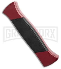 AKC 777 Blackfinger Red/Black OTF Automatic Knife - Black Plain Dagger -AKC Knife Shop AKC 777 Blackfinger Dagger OTF Automatic Knife Red Black 3.375in Black Flat BHQ 184002 hd side large