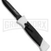 AKC 777 Blackfinger Tactical White/Blk OTF Automatic Knife - Dagger Black Plain -AKC Knife Shop AKC 777 Blackfinger Dagger OTF White Black BHQ 82047 jr large