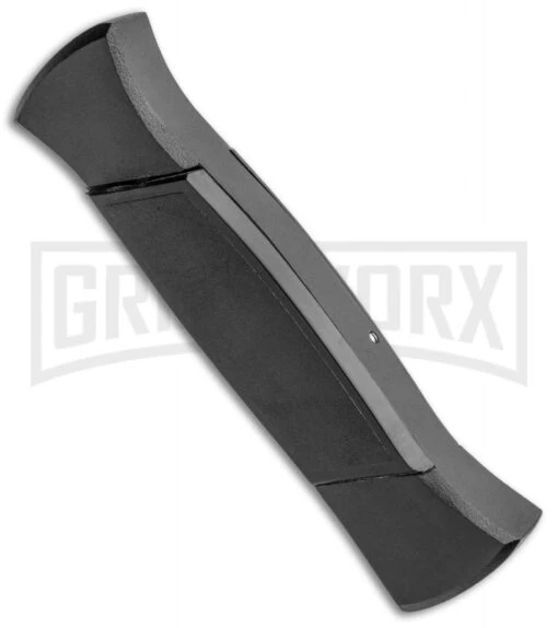 AKC 777 Blackfinger Black OTF Automatic Knife - Dagger Gold Plain -AKC Knife Shop AKC 777 Blackfinger OTF Auto Black Gold Dagger BHQ 92040 jr side large