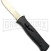 AKC 777 Blackfinger Black OTF Automatic Knife - Flat Gold Plain -AKC Knife Shop AKC 777 Blackfinger OTF Auto Black Gold Flat BHQ 92039 jr large