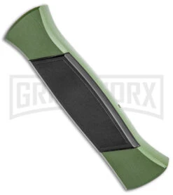 AKC 777 Blackfinger Green/Black OTF Automatic Knife - Black Plain -AKC Knife Shop AKC 777 Blackfinger OTF Auto Green Black Black Flat BHQ 138920 jr side large