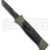 AKC 777 Blackfinger Green/Black OTF Automatic Knife - Black Tanto -AKC Knife Shop AKC 777 Blackfinger OTF Auto Green Black Black Tanto BHQ 153513 jr large