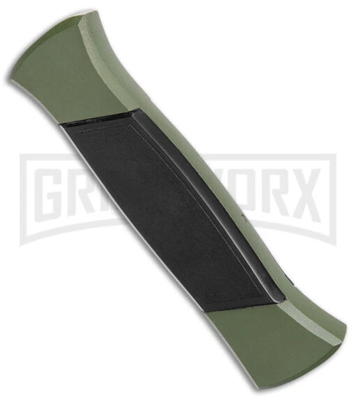 AKC 777 Blackfinger Green/Black OTF Automatic Knife - Black Tanto -AKC Knife Shop AKC 777 Blackfinger OTF Auto Green Black Black Tanto BHQ 153513 jr side large