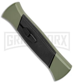 AKC 777 Blackfinger Green/Black OTF Automatic Knife - Black Tanto -AKC Knife Shop AKC 777 Blackfinger OTF Auto Green Black Black Tanto BHQ 153513 jr spine large