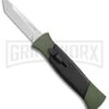 AKC 777 Blackfinger Green/Black OTF Automatic Knife - Satin Tanto -AKC Knife Shop AKC 777 Blackfinger OTF Auto Green Black SW Tanto BHQ 152941 jr large