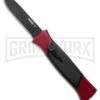 AKC 777 Blackfinger Red/Black OTF Automatic Knife - Black Plain -AKC Knife Shop AKC 777 Blackfinger OTF Automatic Knife Red Black 3.375in Black Flat BHQ 184000 hd large