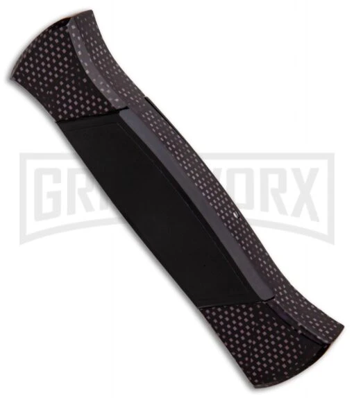 AKC 777 Blackfinger Sim Carbon Fiber OTF Automatic Knife - Black Plain -AKC Knife Shop AKC 777 Blackfinger Sim Carbon Fiber Black Flat BHQ 90290 er side large