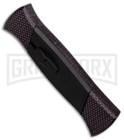 AKC 777 Blackfinger Sim Carbon Fiber OTF Automatic Knife - Black Plain -AKC Knife Shop AKC 777 Blackfinger Sim Carbon Fiber Black Flat BHQ 90290 er spine large