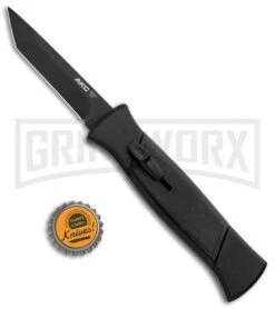 AKC 777 Blackfinger Black OTF Automatic Knife - Black Tanto -AKC Knife Shop AKC 777 Blackfinger Tanto OTF Auto Black Black BHQ 87414 jr bottlecap large