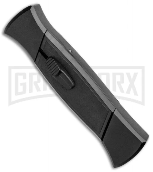 AKC 777 Blackfinger Black OTF Automatic Knife - Black Tanto -AKC Knife Shop AKC 777 Blackfinger Tanto OTF Auto Black Black BHQ 87414 jr spine large