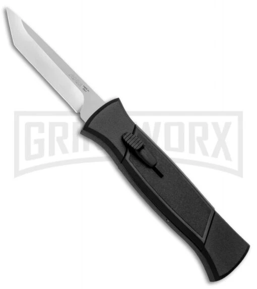 AKC 777 Blackfinger Black OTF Automatic Knife - Stonewash Tanto -AKC Knife Shop AKC 777 Blackfinger Tanto OTF Auto Black SW BHQ 87413 jr 2 large