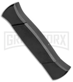 AKC 777 Blackfinger Black OTF Automatic Knife - Stonewash Tanto -AKC Knife Shop AKC 777 Blackfinger Tanto OTF Auto Black SW BHQ 87413 jr side 2 large