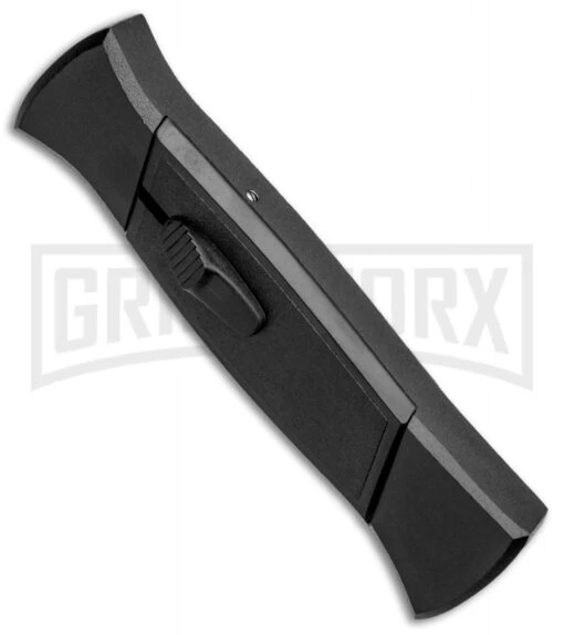 AKC 777 Blackfinger Black OTF Automatic Knife - Stonewash Tanto -AKC Knife Shop AKC 777 Blackfinger Tanto OTF Auto Black SW BHQ 87413 jr spine 2 large