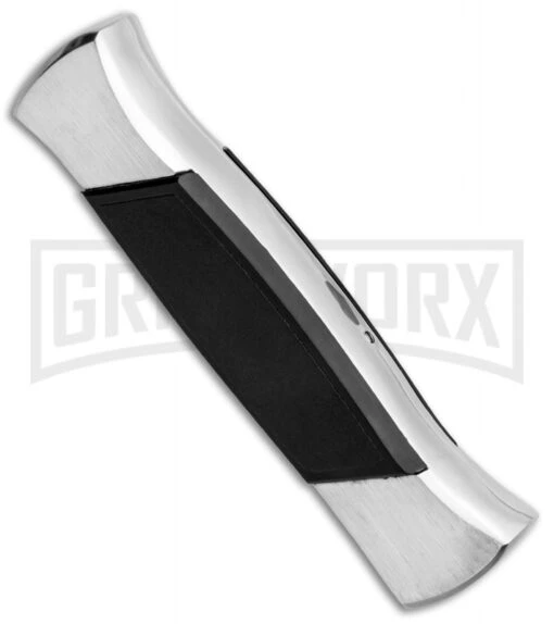 AKC 777 Blackfinger Brushed Aluminum OTF Automatic Knife - SW Tanto -AKC Knife Shop AKC 777 Blackfinger Tanto OTF Auto Brushed Aluminum SW BHQ 87412 jr side 2 large