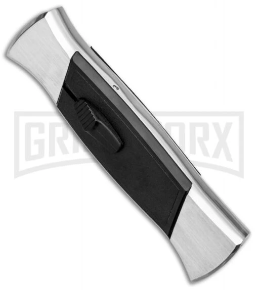 AKC 777 Blackfinger Brushed Aluminum OTF Automatic Knife - SW Tanto -AKC Knife Shop AKC 777 Blackfinger Tanto OTF Auto Brushed Aluminum SW BHQ 87412 jr spine 2 large