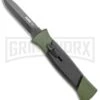 AKC 777 Green Blackfinger Brushed Aluminum OTF Automatic Knife - Black Dagger -AKC Knife Shop AKC 777 Green Blackfinger Dagger OTF Auto Brushed Aluminum Black BHQ 87411 jr large