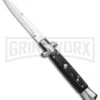 AKC 9" Stiletto Dark Horn Automatic Knife - Bayonet -AKC Knife Shop AKC 9in Stiletto Sim Dark Horn Auto Bayo GX 37956 jr large