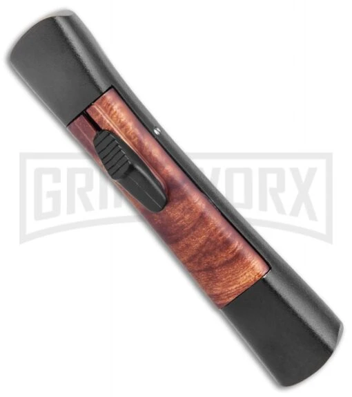 AKC Concord Briar Wood OTF Automatic Knife - Plain Satin Flat -AKC Knife Shop AKC Concord OTF Auto Briar Wood Satin GX 37553 jr spine large