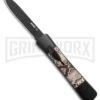 AKC Concord Snake OTF Automatic Knife - Flat Grind Black Drop Point Plain -AKC Knife Shop AKC Concord OTF Automatic Knife Snake 3.25in Black Flat BHQ 184001 hd large