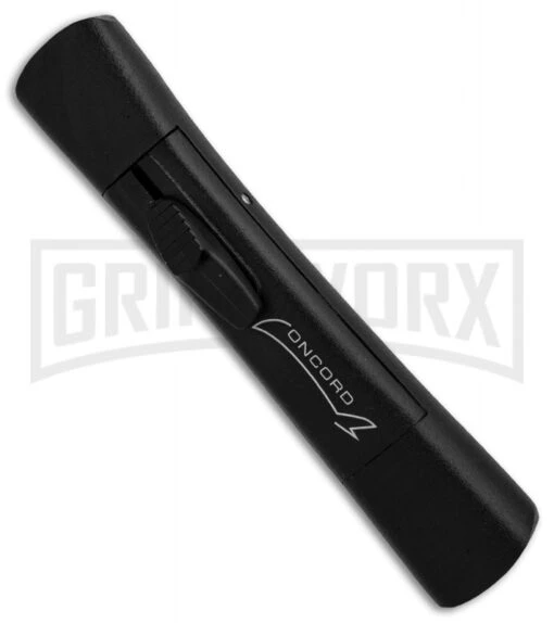 AKC Concord Black OTF Automatic Knife - Tanto Black Plain -AKC Knife Shop AKC Concord Tanto Black Black BHQ 90285 er spine large