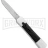 AKC Concord White/Black OTF Automatic Knife - Tanto Satin Plain -AKC Knife Shop AKC Concord Tanto White Black Satin BHQ 90286 er large